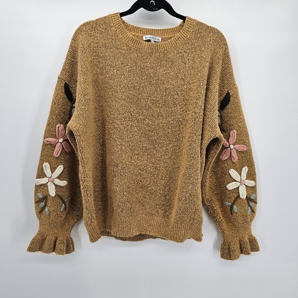 See and be seen crew neck embroidered poppy sweater womens size 1x - Picture 3 of 9